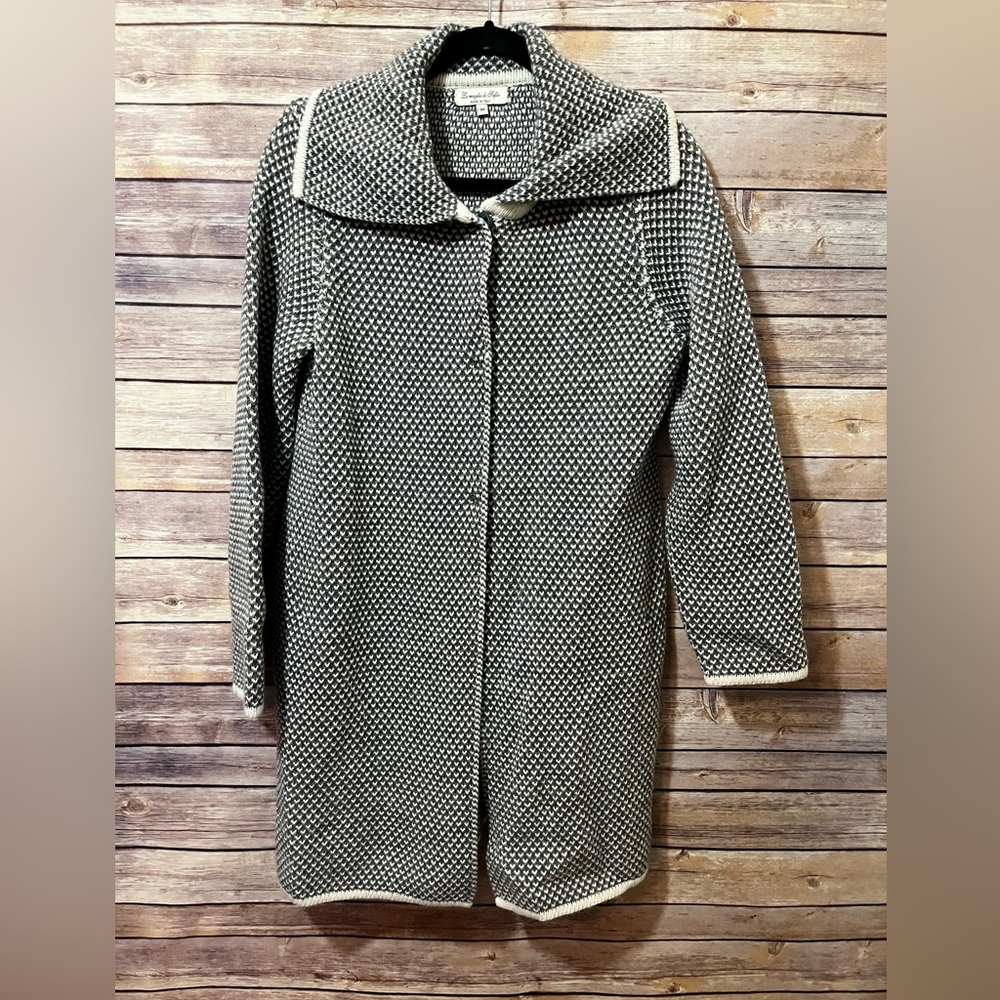 Le Maglie Di Sofia Italian Wool Blend Sweater Coat Cardigan Button Mediu